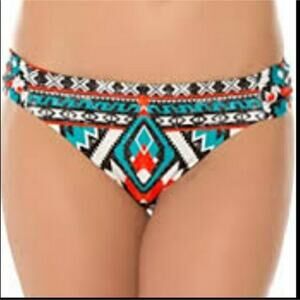 BECCA multi print aztec tribal bikini swim bottom size Extra Large
